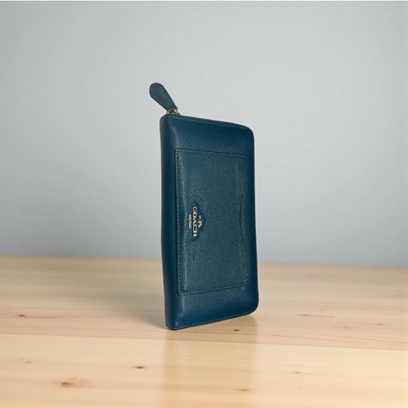 Coach Wallet leather teal zipper closure - Picture 1 of 7